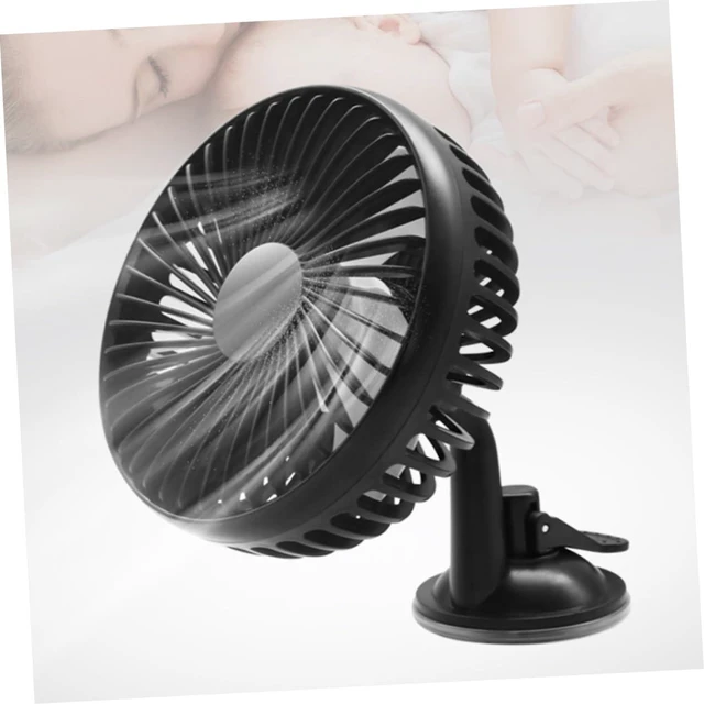 Alt view image 2 of 7 - Angoily 3 pcs USB Rechargeable Portable Mini Electric Car Fan Low Noise Adjustable Rotation for Cooling Cars and More Black