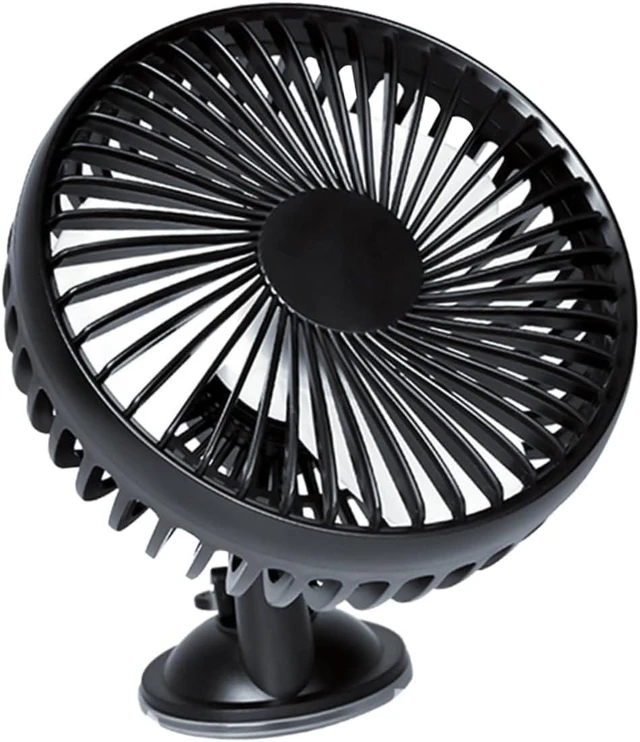 Alt view image 3 of 7 - Angoily 3 pcs USB Rechargeable Portable Mini Electric Car Fan Low Noise Adjustable Rotation for Cooling Cars and More Black