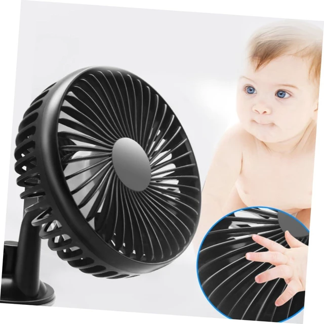Alt view image 5 of 7 - Angoily 3 pcs USB Rechargeable Portable Mini Electric Car Fan Low Noise Adjustable Rotation for Cooling Cars and More Black