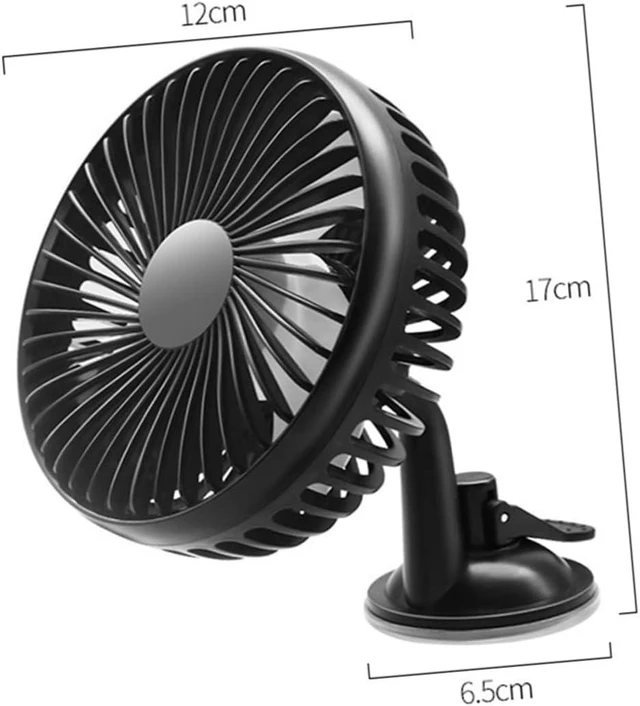 Alt view image 6 of 7 - Angoily 3 pcs USB Rechargeable Portable Mini Electric Car Fan Low Noise Adjustable Rotation for Cooling Cars and More Black
