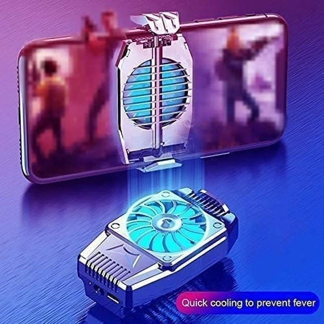 Alt view image 6 of 6 - Phone Cooler Fan Grip For Gaming, USB Cooling Fan Radiator Mobile Game Case For,Smartphone Gaming Lives Videos Protable Phone Cooler, Can Adjustable .(Black)