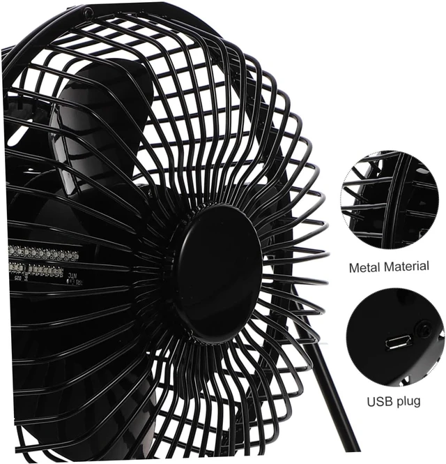 Alt view image 2 of 7 - Angoily Mini Portable USB Fan with Clock and Temperature Display Personal Cooling Fan for Home Office and Travel Compact Design with Easy Off