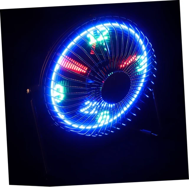 Alt view image 6 of 7 - Angoily Mini Portable USB Fan with Clock and Temperature Display Personal Cooling Fan for Home Office and Travel Compact Design with Easy Off