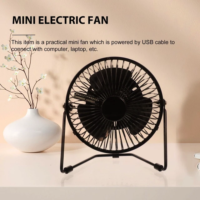 Alt view image 4 of 7 - Angoily Mini Portable USB Fan with Clock and Temperature Display Personal Cooling Fan for Home Office and Travel Compact Design with Easy Off