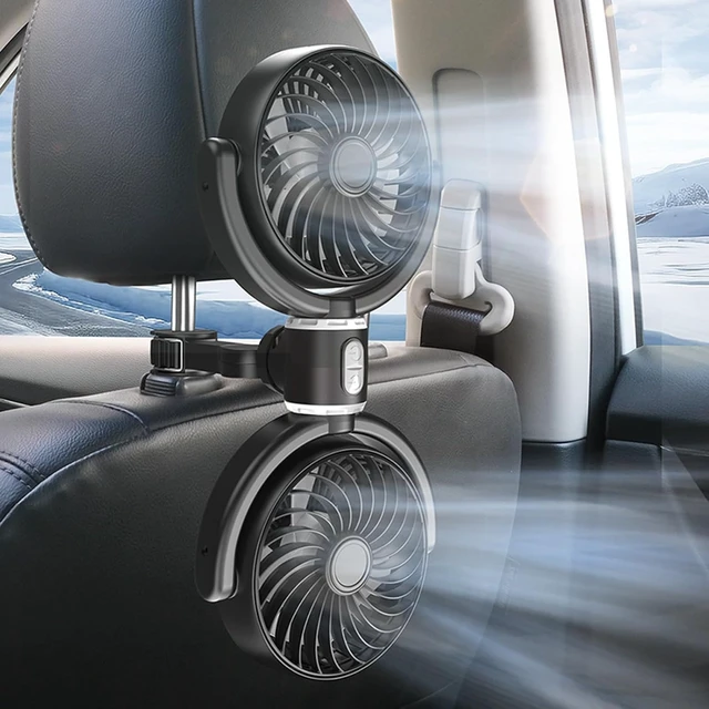 Alt view image 7 of 7 - Lightweight Double Head Car Fan 3-Speed Adjustable Suitable For Long Road Trips Easy Installation Effective Cooling