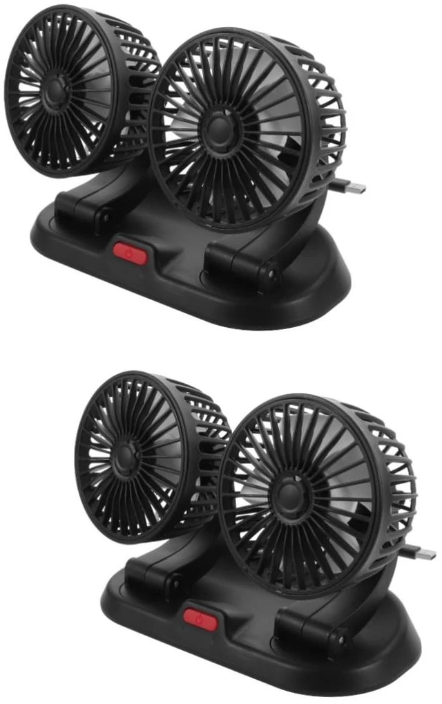 Main image of Zerodeko 2pcs Dual- Car Fan Portable Cooling Fan for Car Dashboard Usb Powered for Trucks Low Noise Easy Installation Strong Wind for Backseat Use