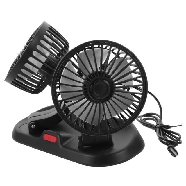 Alt view image 2 of 7 - Zerodeko 2pcs Dual- Car Fan Portable Cooling Fan for Car Dashboard Usb Powered for Trucks Low Noise Easy Installation Strong Wind for Backseat Use