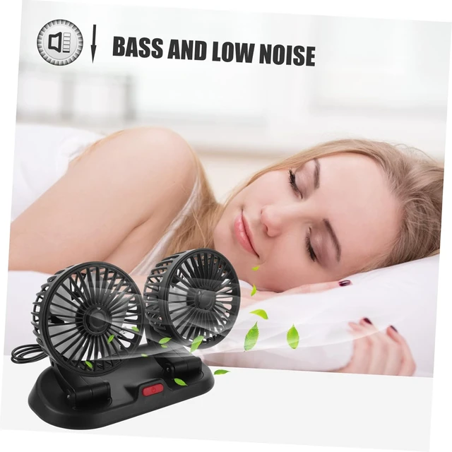 Alt view image 4 of 7 - Zerodeko 2pcs Dual- Car Fan Portable Cooling Fan for Car Dashboard Usb Powered for Trucks Low Noise Easy Installation Strong Wind for Backseat Use