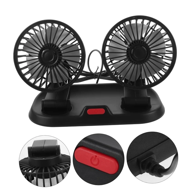 Alt view image 6 of 7 - Zerodeko 2pcs Dual- Car Fan Portable Cooling Fan for Car Dashboard Usb Powered for Trucks Low Noise Easy Installation Strong Wind for Backseat Use