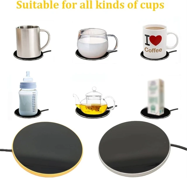 Alt view image 2 of 7 - Warmer Cup Pad USB Coffee Cup Pad Metal Heating Coaster Office Constant Temperature Water Cup Warmer Heater Pad Heating Base Insulation Bas (Color : Gold) (Gold)