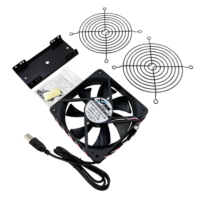 Alt view image 5 of 5 - Nagao Seisakusho NBROS USB Cooling Fan with Stand - 4.7 inches (120 mm) Desktop Fan Spot Cooler NB-USBXFAN-STAND01