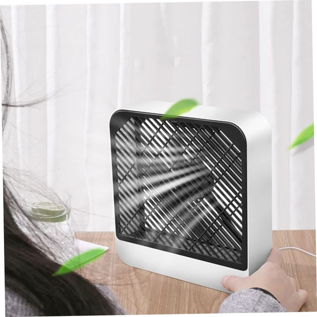 Alt view image 6 of 7 - Garneck 1pc Usb Mini Desk Fan Quiet Rechargeable Battery Operated Fan for Home Office and Dorm Use Portable Cooling Long Battery Life White