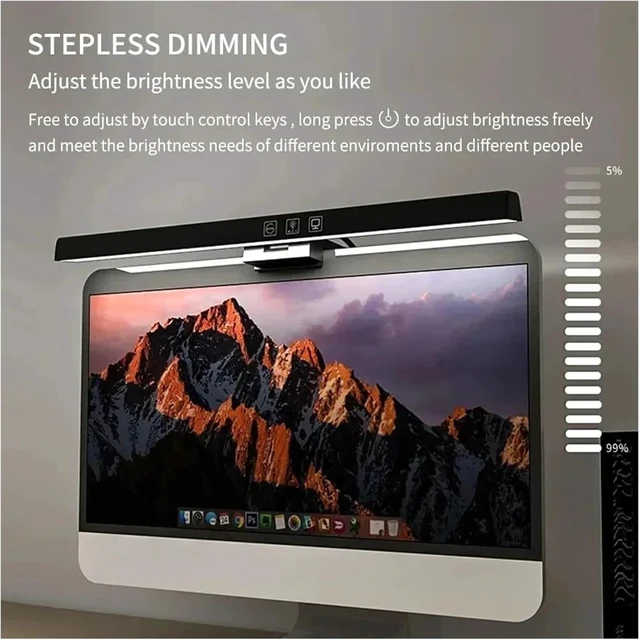 Alt view image 3 of 6 - 33cm 50cm LED Computer Screen Light Hanging Desk Lamp USB Plug in Monitor Bar Lights Dimmable 3 Colors Office Study Reading Lamp(50cm)