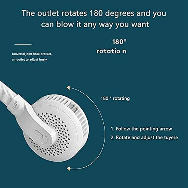 Alt view image 2 of 7 - USB Leafless Hanging Neck Fans Portable 2000Mah Rechargeable Battery Personal Fan Portable Low Noise Around The Neck Fan