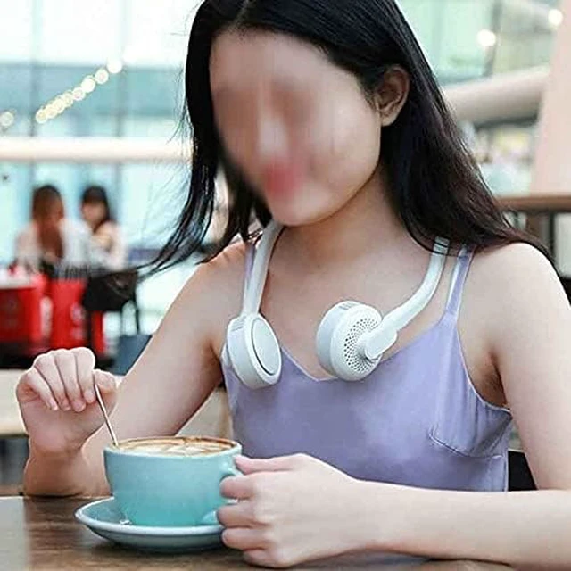 Alt view image 3 of 7 - USB Leafless Hanging Neck Fans Portable 2000Mah Rechargeable Battery Personal Fan Portable Low Noise Around The Neck Fan
