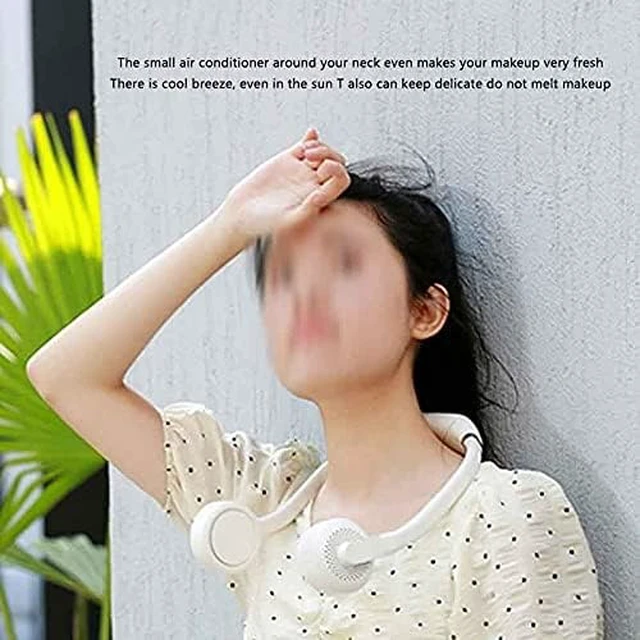 Alt view image 4 of 7 - USB Leafless Hanging Neck Fans Portable 2000Mah Rechargeable Battery Personal Fan Portable Low Noise Around The Neck Fan