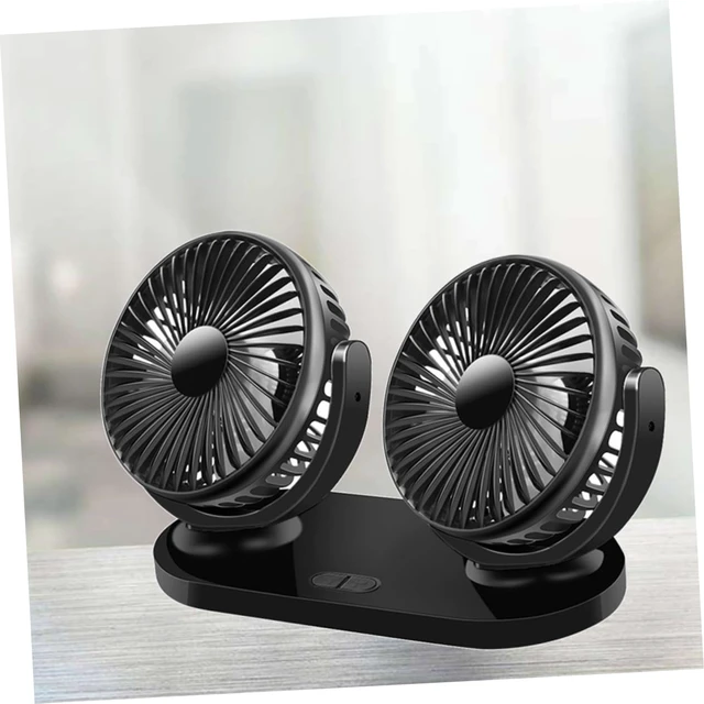 Alt view image 3 of 7 - ARTIBETTER Double Headed Car Fan Portable Adjustable Cooling Fan for Vehicle and Truck Black Dual Head Air Circulator for Backseat Use