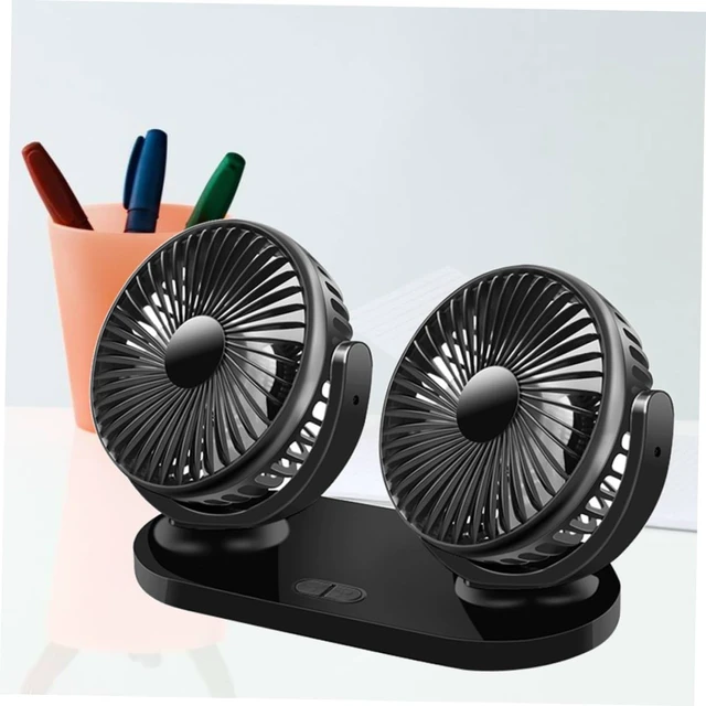 Alt view image 4 of 7 - ARTIBETTER Double Headed Car Fan Portable Adjustable Cooling Fan for Vehicle and Truck Black Dual Head Air Circulator for Backseat Use