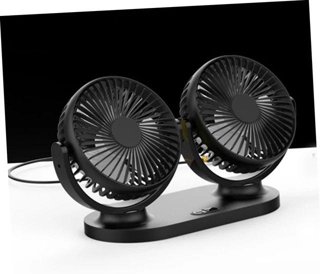 Alt view image 6 of 7 - ARTIBETTER Double Headed Car Fan Portable Adjustable Cooling Fan for Vehicle and Truck Black Dual Head Air Circulator for Backseat Use