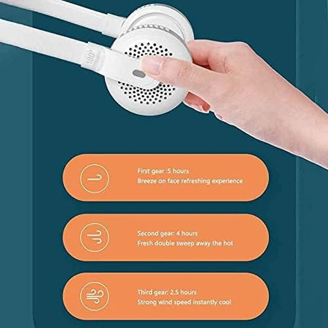 Alt view image 7 of 7 - USB Leafless Hanging Neck Fans Portable 2000Mah Rechargeable Battery Personal Fan Portable Low Noise Around The Neck Fan