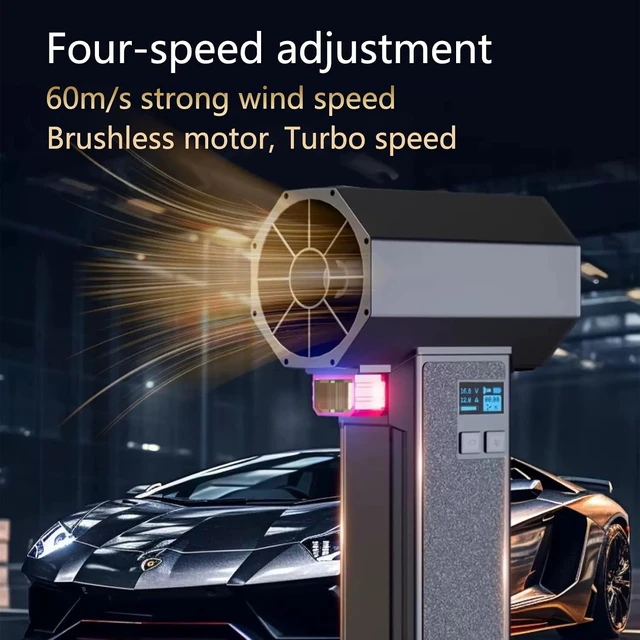 Alt view image 4 of 7 - Portable Electric Jet Fan,64mm Dry Blower with Charger,50000RPM Max Brushless Motor,for Cleaning PC/Keyboard/Car/Sofa/Toy Dust/Pet Hair