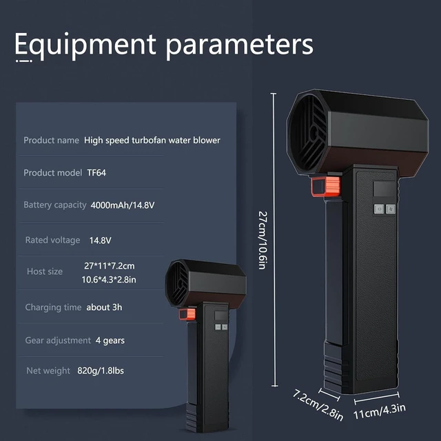 Alt view image 7 of 7 - Portable Electric Jet Fan,64mm Dry Blower with Charger,50000RPM Max Brushless Motor,for Cleaning PC/Keyboard/Car/Sofa/Toy Dust/Pet Hair