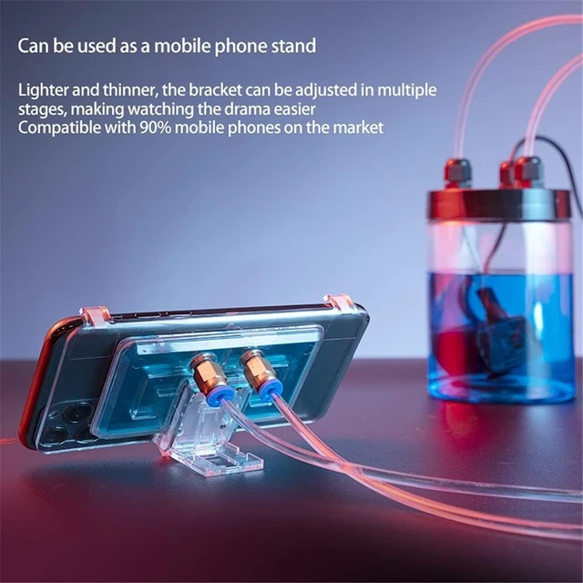 Alt view image 2 of 7 - Universal Mobile Phone Water Cooling Radiator Adjustable Portable Fan Holder Phone Water Cooler