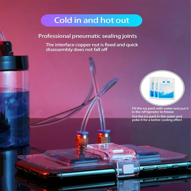 Alt view image 5 of 7 - Universal Mobile Phone Water Cooling Radiator Adjustable Portable Fan Holder Phone Water Cooler