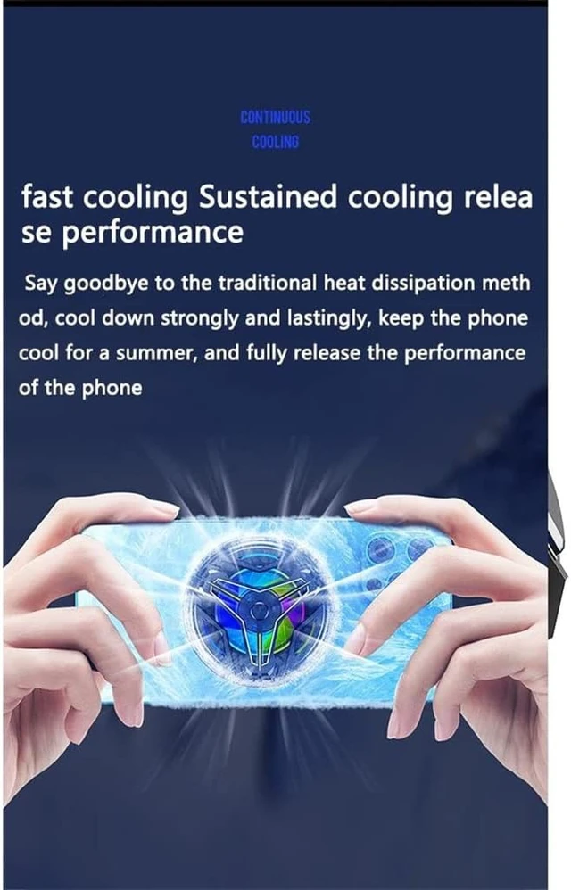 Alt view image 5 of 5 - Magnetic Mobile Phone Radiator Cooling Fan Cooler with Cool Lighting Lamp Heat Sink for Live Radiator
