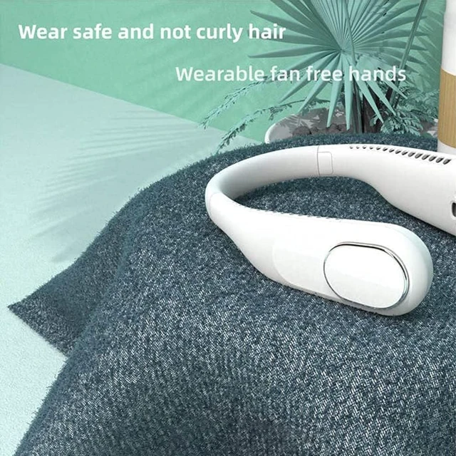 Alt view image 6 of 7 - Portable HandsFree Bladeless Neck Fan, 360° Bendable Low Noise, 4000MAh Battery USB Rechargeable Wearable Fan
