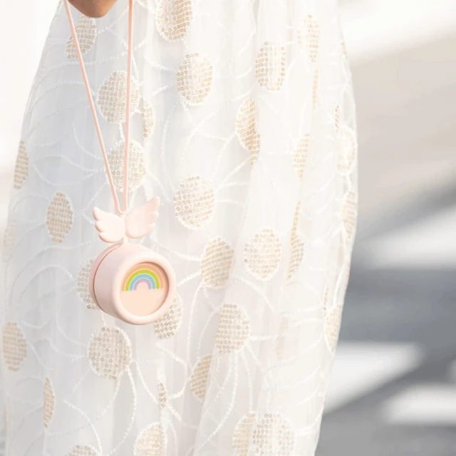 Alt view image 6 of 7 - Portable Personal Fan Mini Outdoor Fan Usb Personal Fan Portable Cooling Fan Hand Held Fan Neckband Fan Mini Handheld Fan Mini Cool Fan Usb Mini Fan Household Gift Pink (Pink 6.5X6.5X4.7CM)