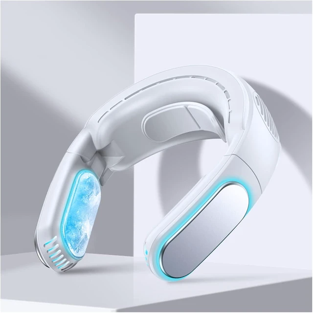 Main image of Rechargeable Personal Fan for Neck, USB Wearable Fan for Outdoor, Home, Office, with Neck Brace and 2 Cooling Plate,White (White)