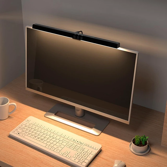 Alt view image 2 of 5 - Computer Monitor Light Bar Straight Screen Eye Protection Lamp Game Office Desk Lamp Touch Control 3 Color Temperature LE14 A