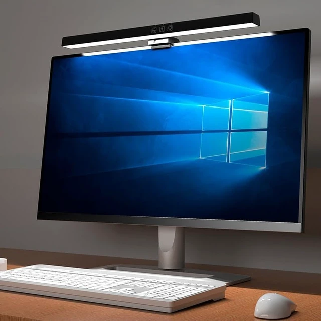 Alt view image 3 of 5 - Computer Monitor Light Bar Straight Screen Eye Protection Lamp Game Office Desk Lamp Touch Control 3 Color Temperature LE14 A
