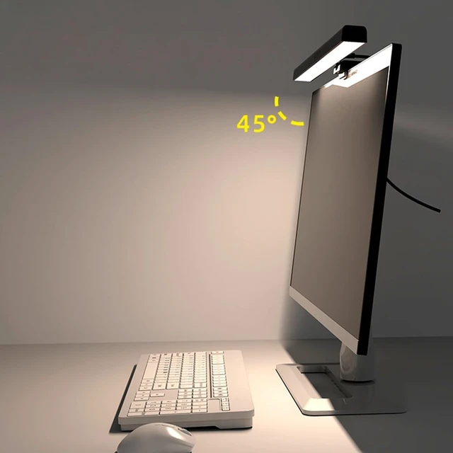 Alt view image 4 of 5 - Computer Monitor Light Bar Straight Screen Eye Protection Lamp Game Office Desk Lamp Touch Control 3 Color Temperature LE14 A