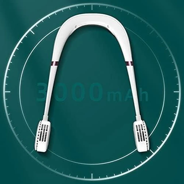 Alt view image 5 of 6 - Bladeless Neck Fan USB Rechargeable Ice Sense Fan 360 Degree Rotation Portable Cooling Fan for Outdoor Easy to carry beautiful (Green As shown)