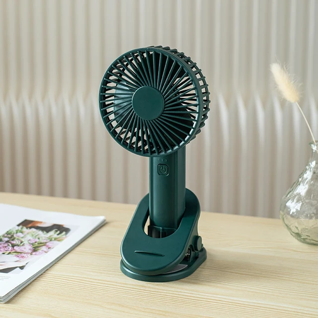 Alt view image 3 of 7 - MINGPINHUIUS Portable Handheld Clip Fan: 2000mAh Battery Small Pocket Desk Fans USB Powered Fan 3 Speeds Sturdy Clamp Camping Personal Clip on Stroller Fan for Home OfficeTrave Outdoor(Green)