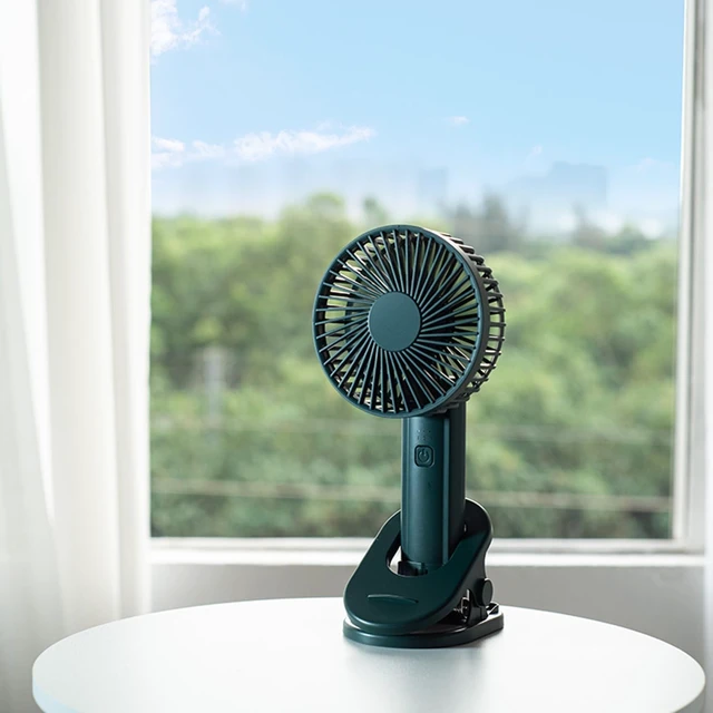 Alt view image 5 of 7 - MINGPINHUIUS Portable Handheld Clip Fan: 2000mAh Battery Small Pocket Desk Fans USB Powered Fan 3 Speeds Sturdy Clamp Camping Personal Clip on Stroller Fan for Home OfficeTrave Outdoor(Green)