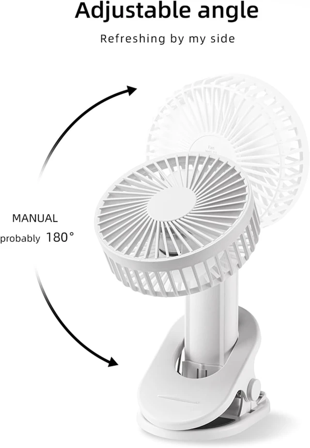 Alt view image 7 of 7 - MINGPINHUIUS Portable Handheld Clip Fan: 2000mAh Battery Small Pocket Desk Fans USB Powered Fan 3 Speeds Sturdy Clamp Camping Personal Clip on Stroller Fan for Home OfficeTrave Outdoor(Green)