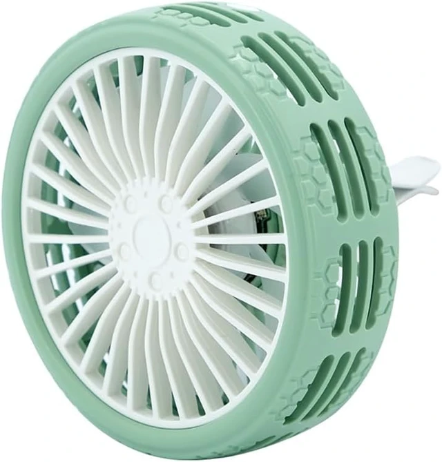 Main image of Mini Fan for Car,Tire-Shape Cooling Fan for Summer, USB Clip on Fan, Travel Camping Small Fan, 3 Speed Adjustable, Car Air Vent USB Fans, Portable Desk Fan, Multifunctional Personal Fan,Green