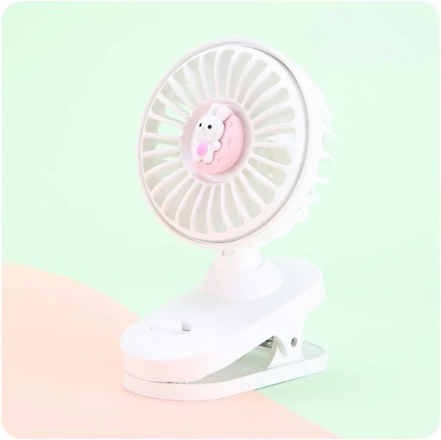 Main image of Cartoon Clip Wall Fan Desktop Portable Mini Rechargeable Fan Student Portable Clip USB Pocket HatCeiling Fans (Color : Pink, Size : 6.5 * 10cm) (White 6.5 * 10cm)