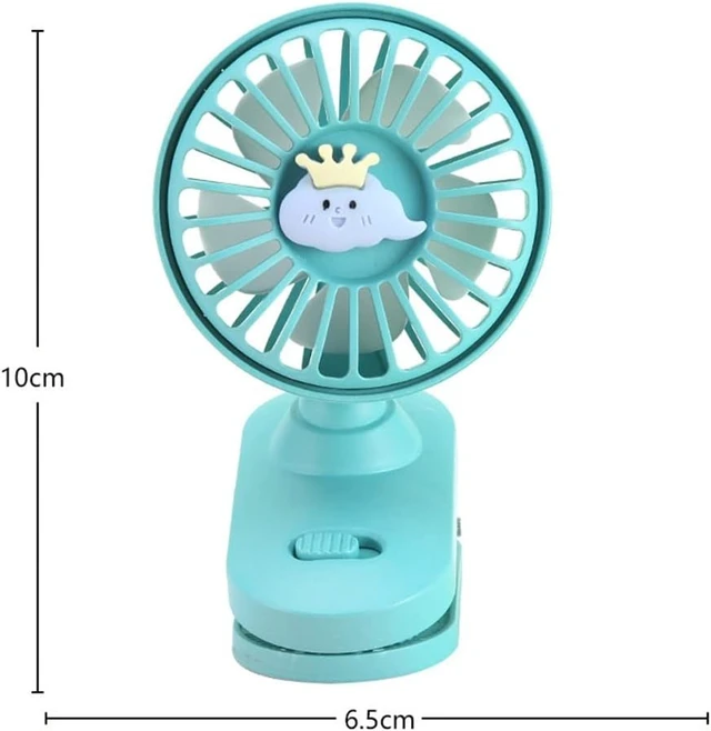 Alt view image 2 of 5 - Cartoon Clip Wall Fan Desktop Portable Mini Rechargeable Fan Student Portable Clip USB Pocket HatCeiling Fans (Color : Pink, Size : 6.5 * 10cm) (White 6.5 * 10cm)