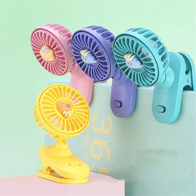 Alt view image 5 of 5 - Cartoon Clip Wall Fan Desktop Portable Mini Rechargeable Fan Student Portable Clip USB Pocket HatCeiling Fans (Color : Pink, Size : 6.5 * 10cm) (White 6.5 * 10cm)