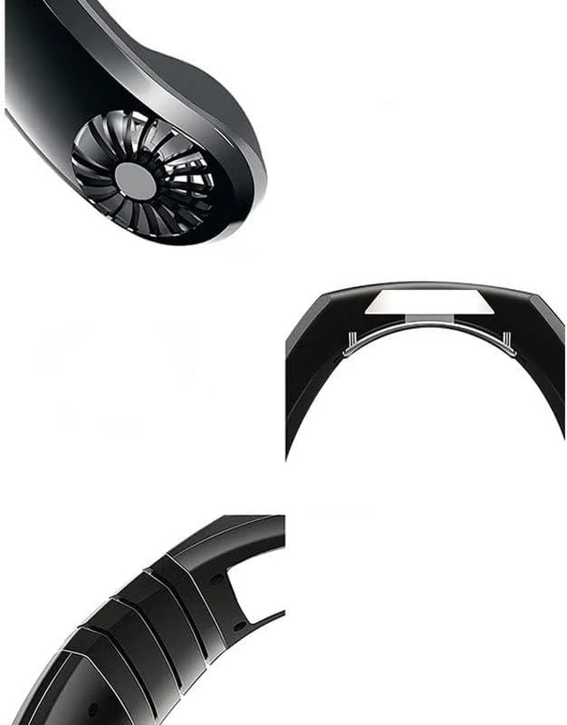 Alt view image 6 of 7 - Portable USB Charging Hanging Neck Fan Mini Air Cooler Instant Cooling Home Supplies Air Conditioning for Sports Travel (Color : Purple) (Black)