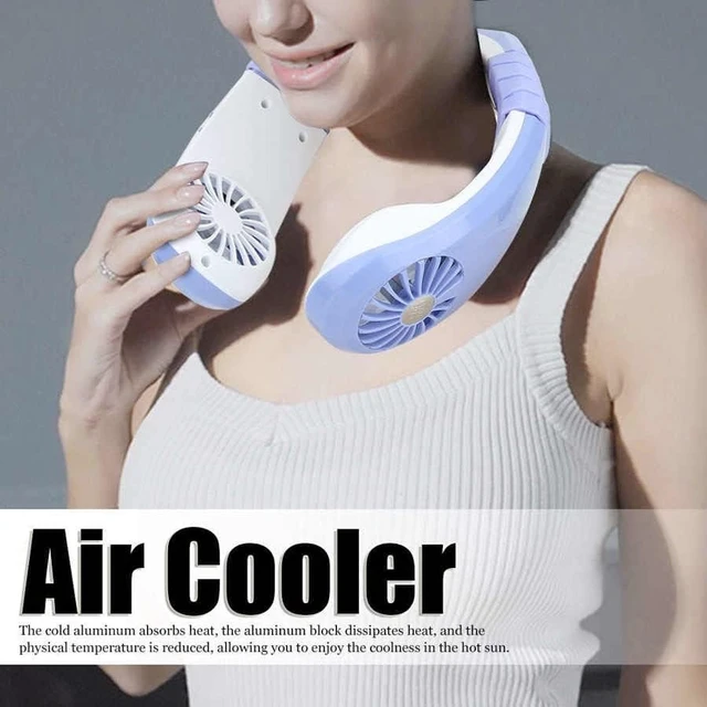 Alt view image 3 of 7 - Portable Hanging Neck Fan Mini Air Cooler USB Charging Neck Fan Sports Style Instant Cooling Fan for Outdoor (Color : Blue) (Blue)