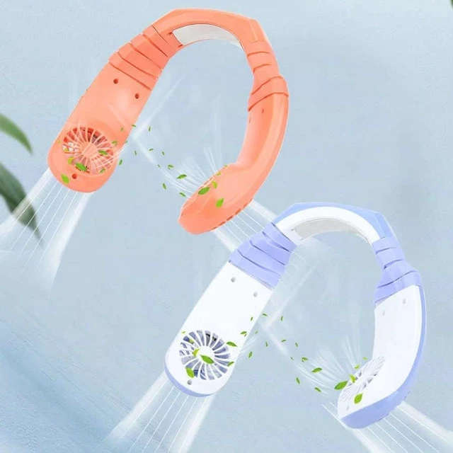 Alt view image 5 of 7 - Portable Hanging Neck Fan Mini Air Cooler USB Charging Neck Fan Sports Style Instant Cooling Fan for Outdoor (Color : Blue) (Blue)