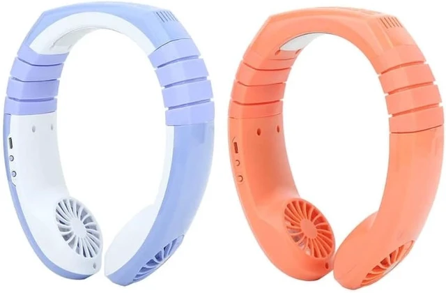Alt view image 6 of 7 - Portable Hanging Neck Fan Mini Air Cooler USB Charging Neck Fan Sports Style Instant Cooling Fan for Outdoor (Color : Blue) (Blue)