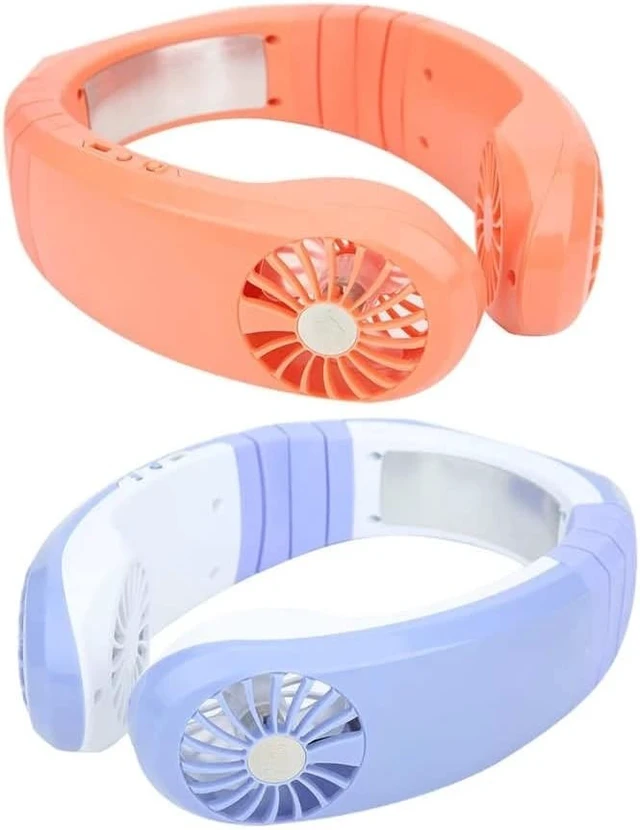 Alt view image 7 of 7 - Portable Hanging Neck Fan Mini Air Cooler USB Charging Neck Fan Sports Style Instant Cooling Fan for Outdoor (Color : Blue) (Blue)