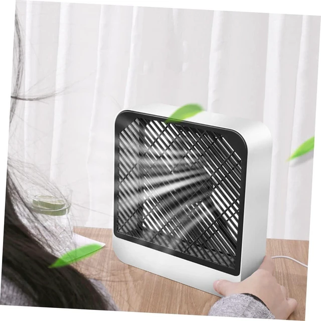 Alt view image 6 of 7 - Cabilock Office Desk Fan Mini Desktop Quiet Battery USB Rechargeable White