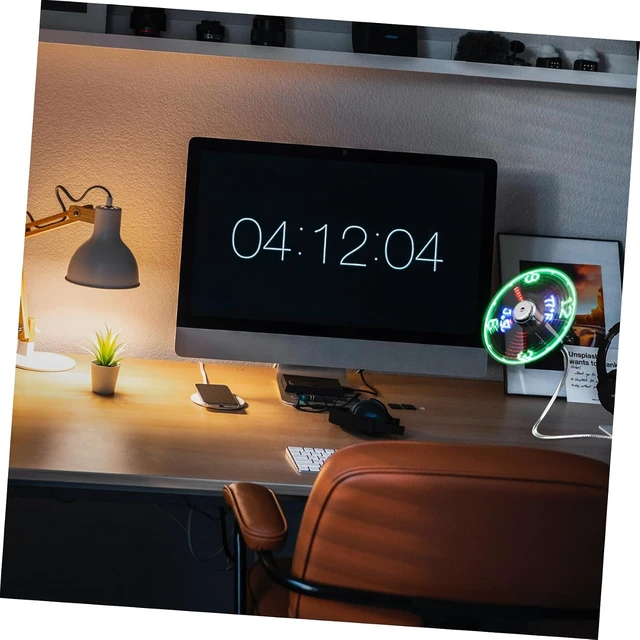 Alt view image 4 of 7 - 3pcs Usb Led Clock Fan Temperature Display Portable Mini Gooseneck Fan for Home Office Travel Compact Usb Cooling Device for Personal Use